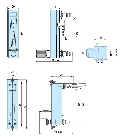 DK800S-3、DK800S-4、DK800S-6 玻璃轉(zhuǎn)子流量計